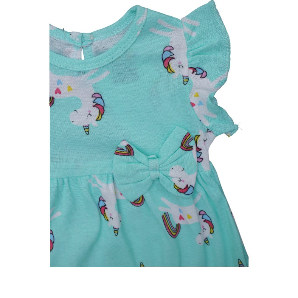 100% Cotton Baby Frock with Adorable Cartoon Design – Soft, Stretchable, and Comfortable Infant Dress