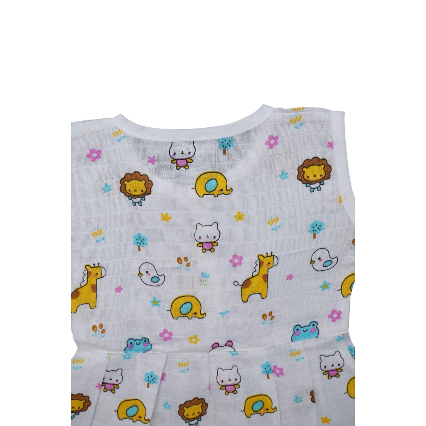 Muslin Cotton Baby Frock – Soft, Breathable Summer Wear (Cute Design) 0-12 Months