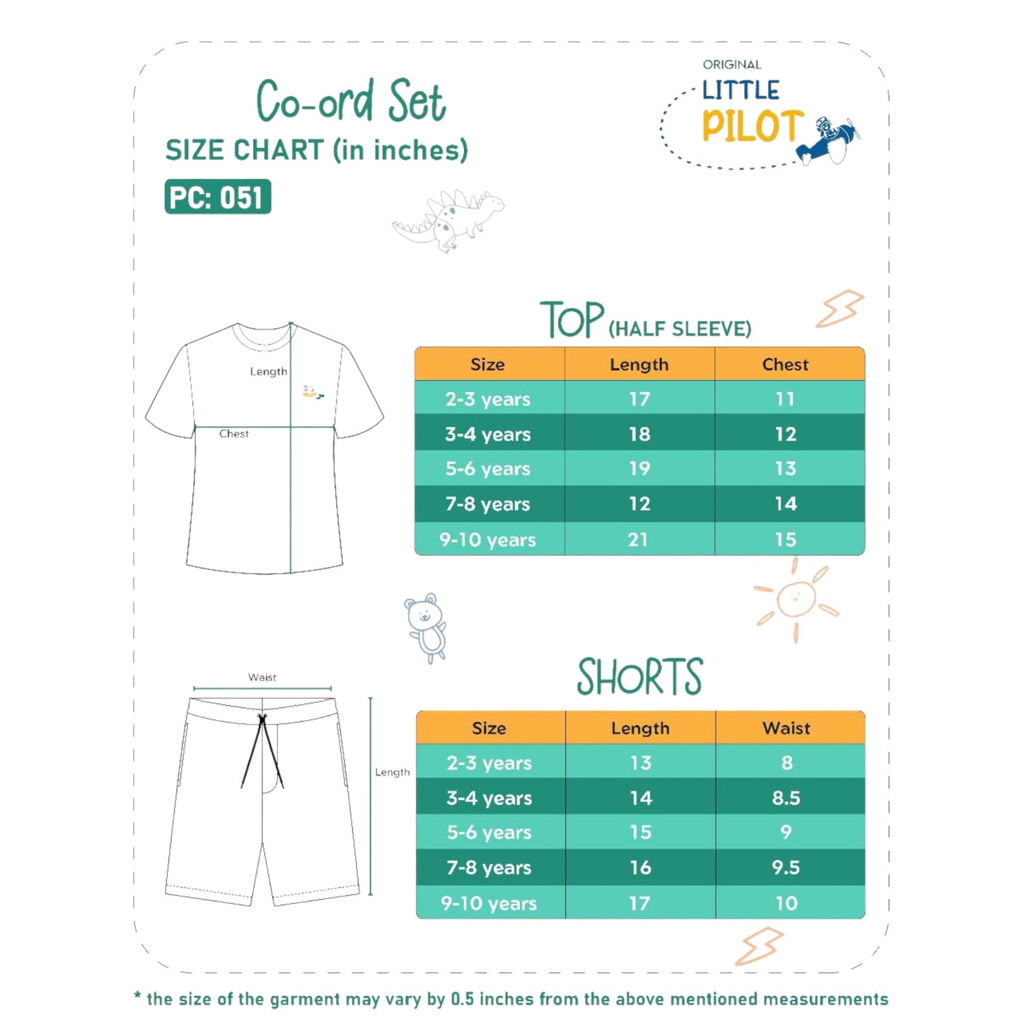 100% Cotton Cartoon Design Coord Set –  Comfortable Kids Outfit.