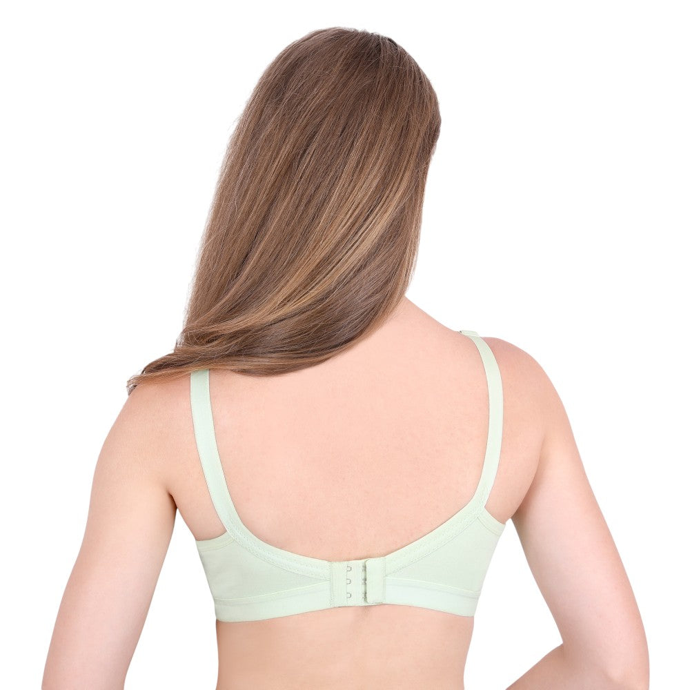 Pista Green Cotton Bra for Women – Cross Mould, Wire-Free, Non-Padded | SheWear