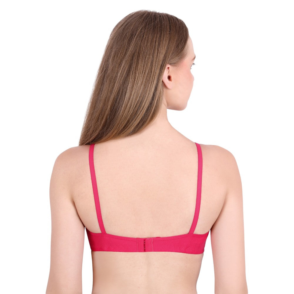 SheWear Cotton T-Shirt Bra – Full Cover, Non-Padded, Wire-Free-Rose Red