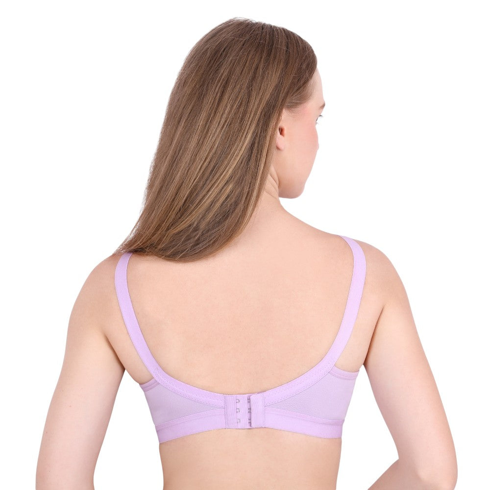 Purple Cotton Bra for Women – Cross Mould, Wire-Free, Non-Padded | She Wear