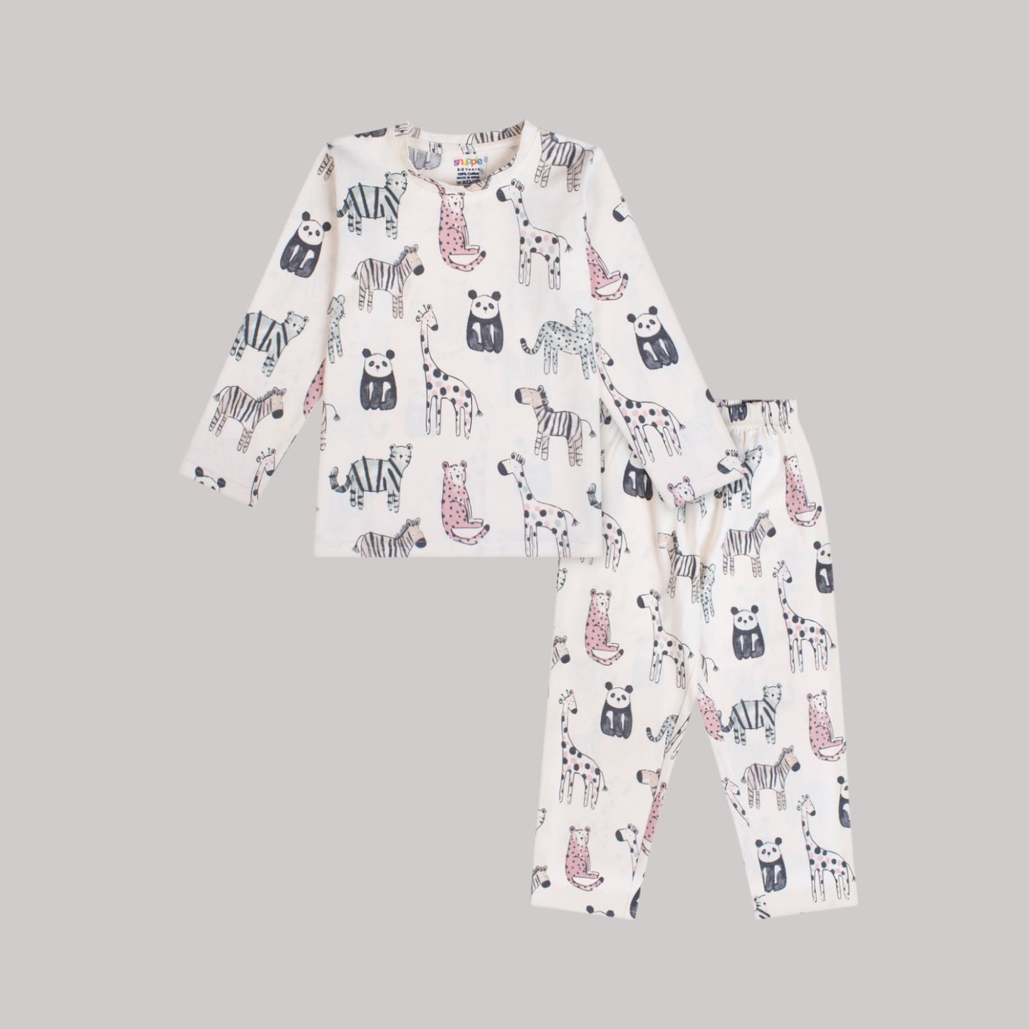 100% Cotton, Animal Cartoon Design Coord Set – Stretchable & Comfortable Kids Outfit