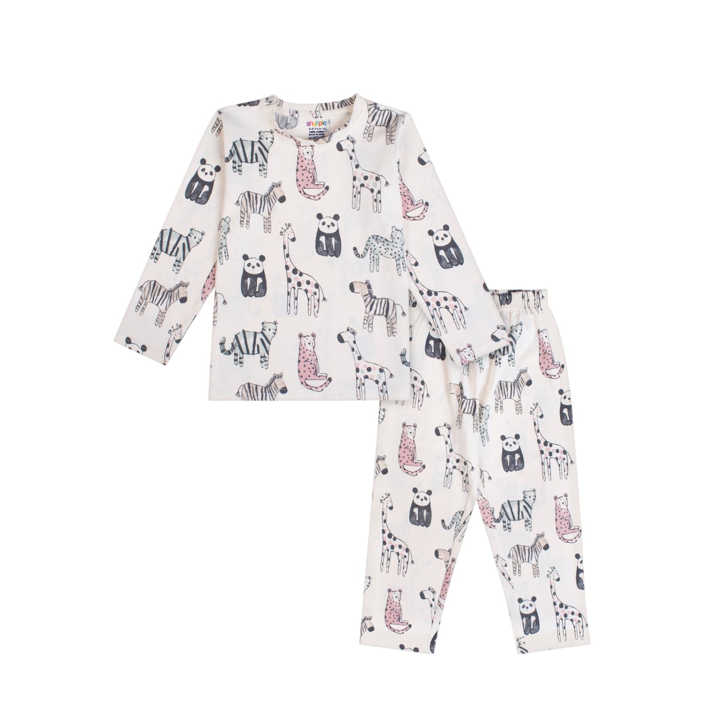 100% Cotton, Animal Cartoon Design Coord Set – Stretchable & Comfortable Kids Outfit