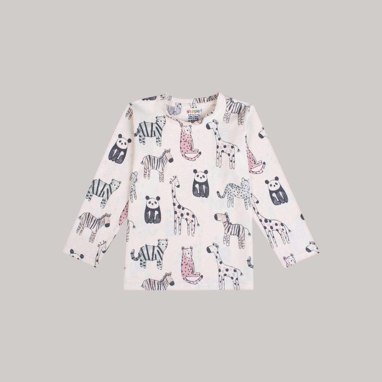 100% Cotton, Animal Cartoon Design Coord Set – Stretchable & Comfortable Kids Outfit