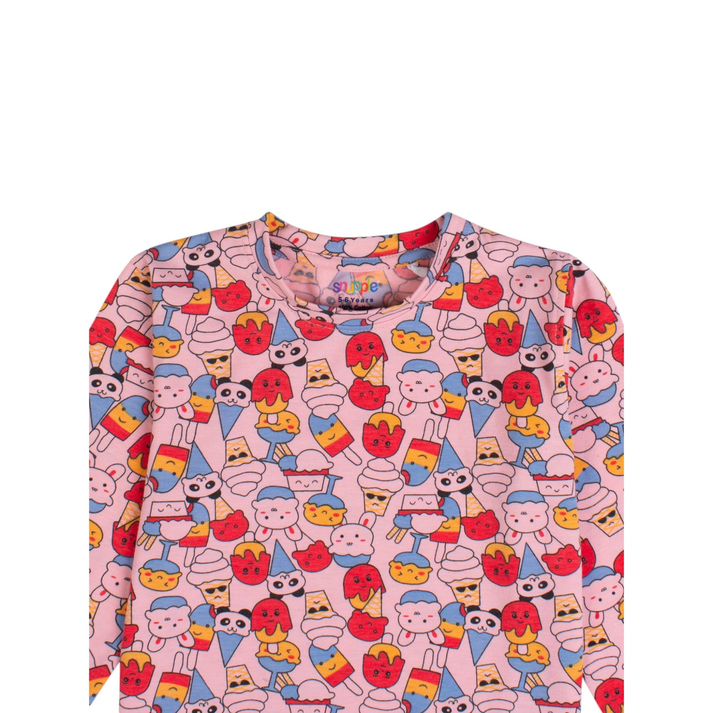 100% Cotton Ice Cream Design Coord Set – Stretchable & Comfortable Kids Outfit