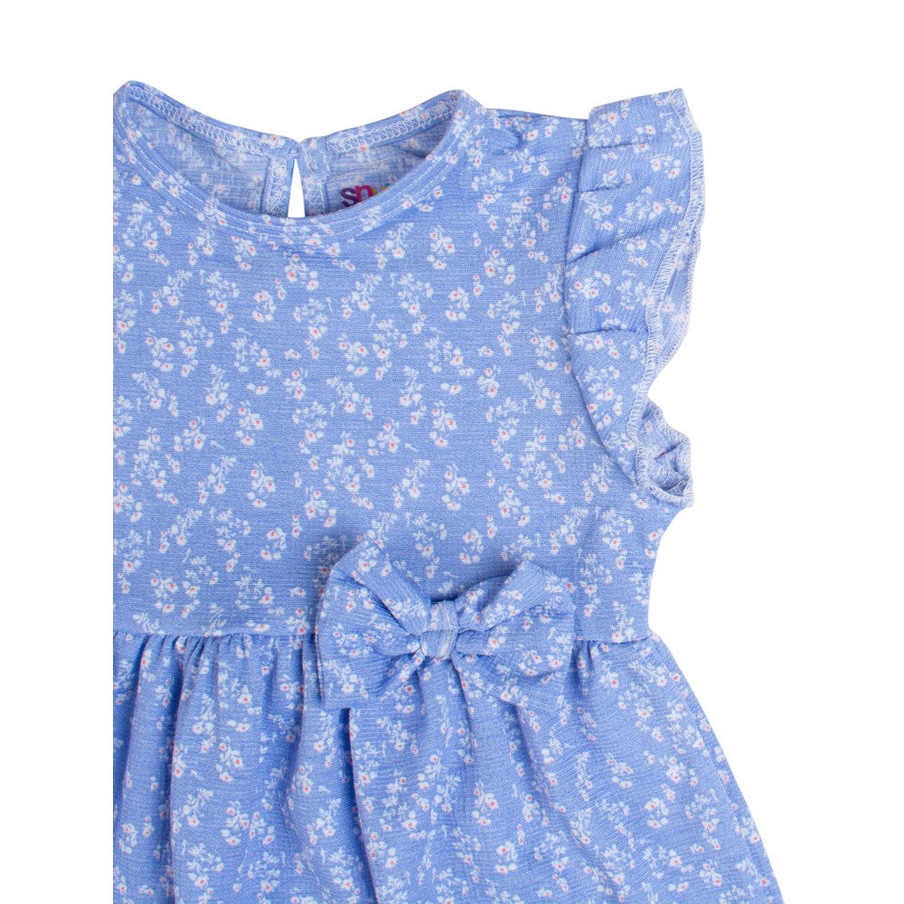 Infant Frock with blue flower print