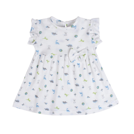 White printed Infant Frock waffle (6 to 24 Months)