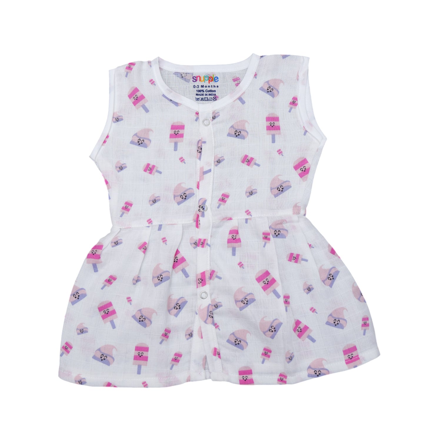 Muslin Cotton Baby Frock – Soft, Breathable Summer Wear for 0 to 12 Months