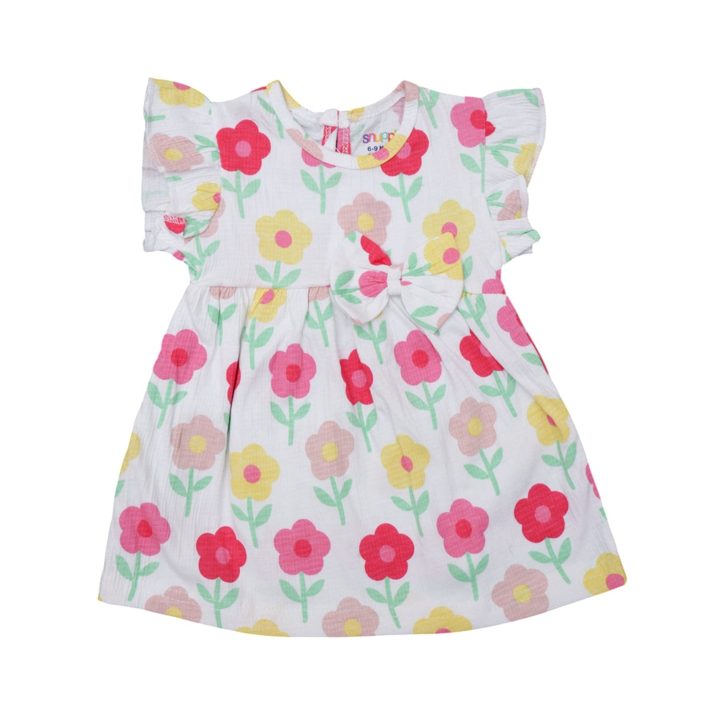 Soft 100% Cotton Floral Infant Frock – Stretchable & Comfortable Baby Dress