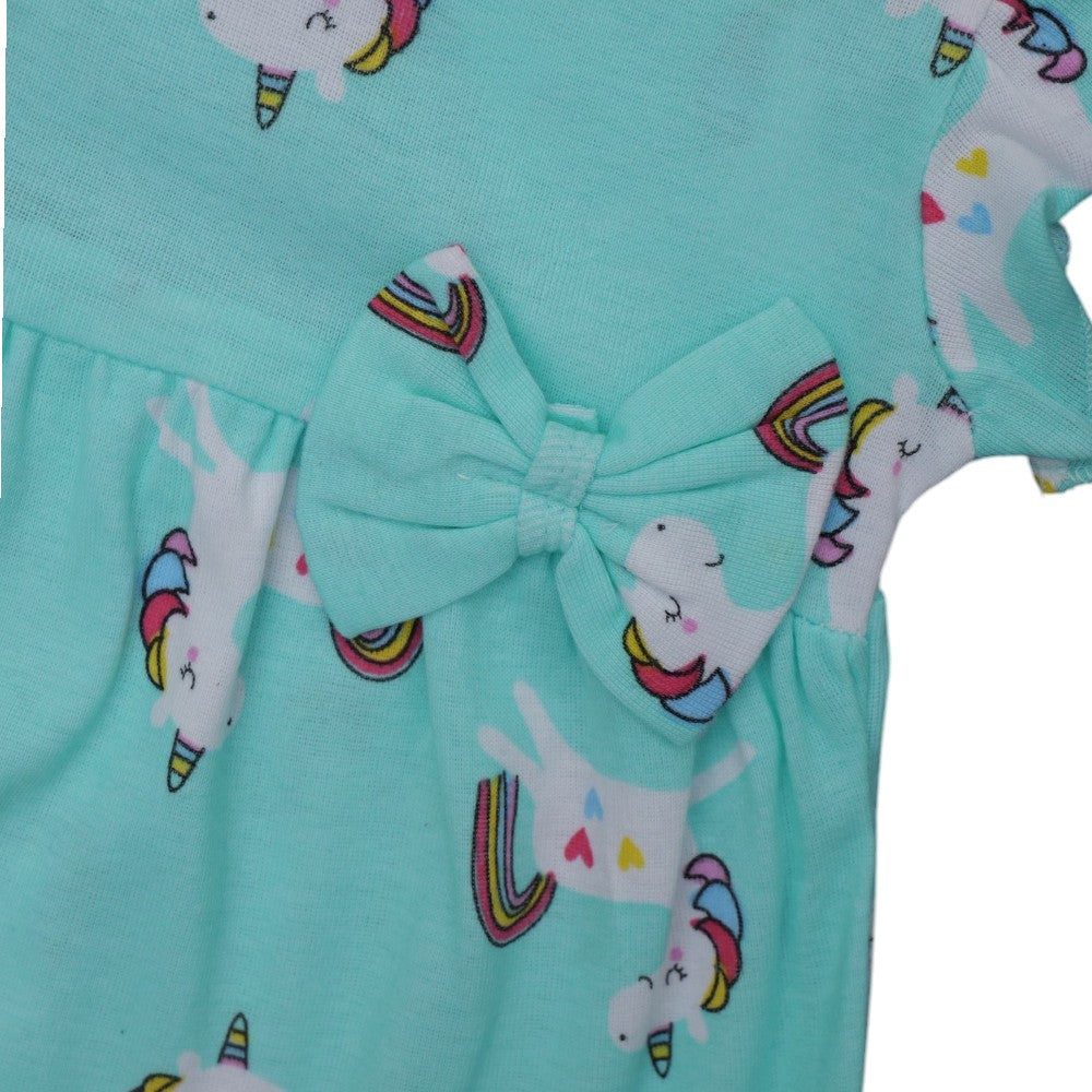 100% Cotton Baby Frock with Adorable Cartoon Design – Soft, Stretchable, and Comfortable Infant Dress