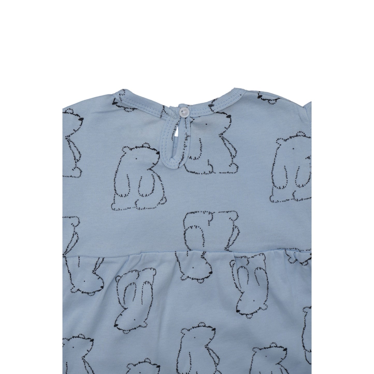100% Cotton Baby Frock with Adorable Bear Design – Soft, Stretchable, and Comfortable Infant Dress