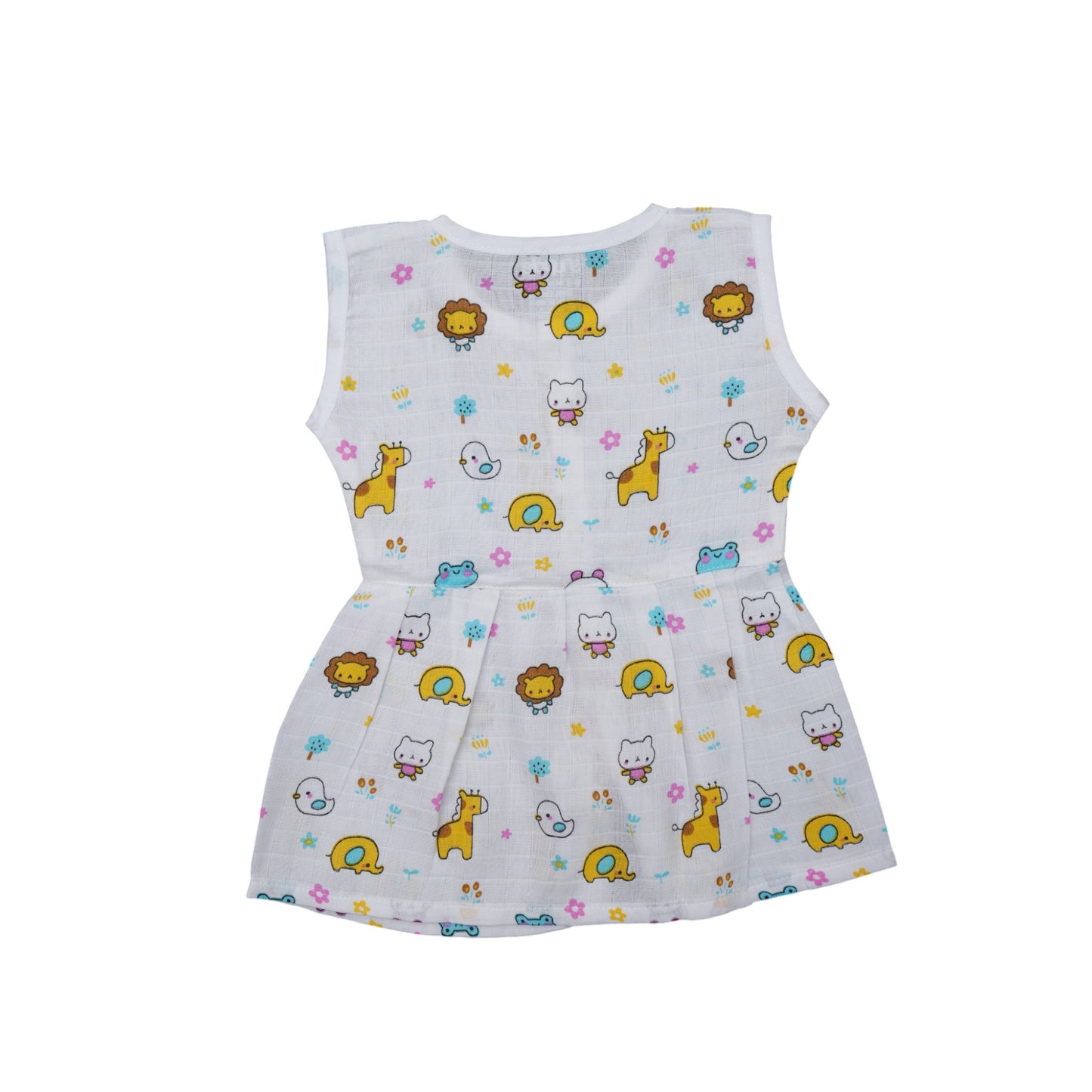 Muslin Cotton Baby Frock – Soft, Breathable Summer Wear (Cute Design) 0-12 Months