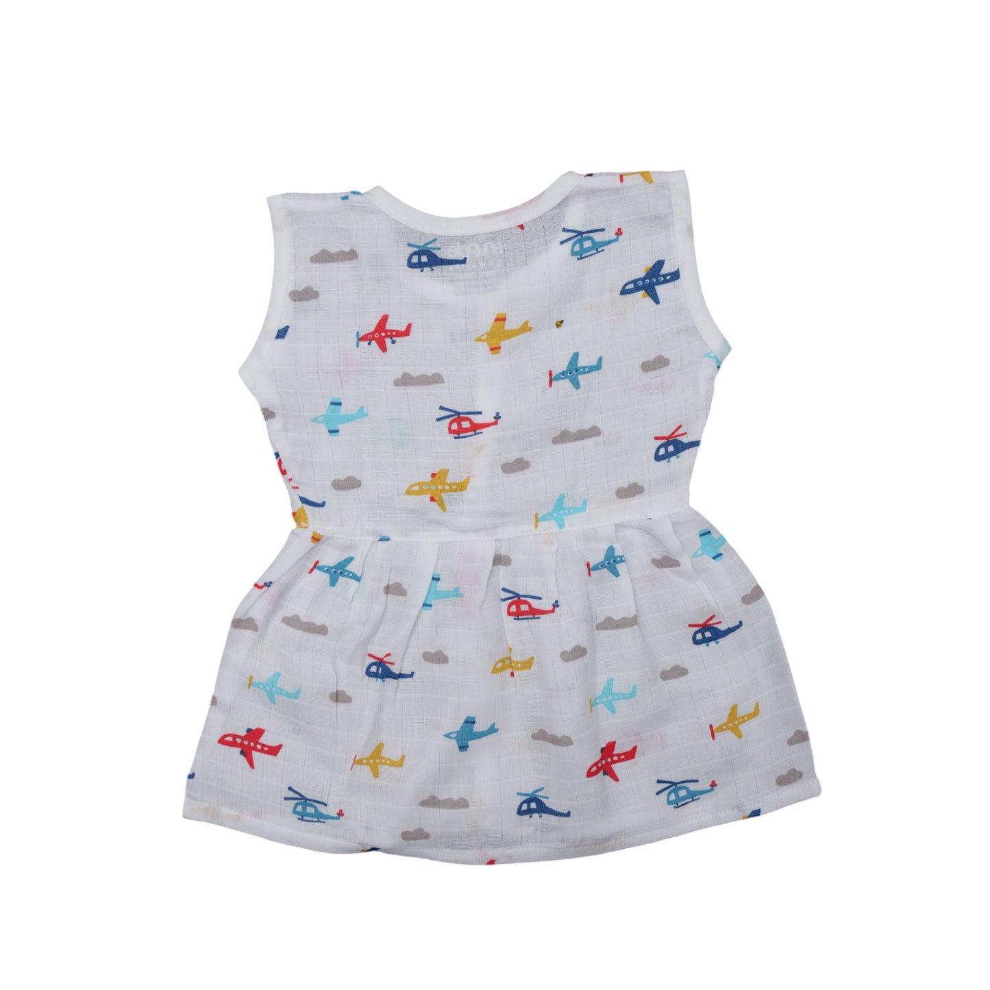 Muslin Cotton Baby Frock – Soft, Breathable Summer Wear for 0 to 12 Months (Cartoon)